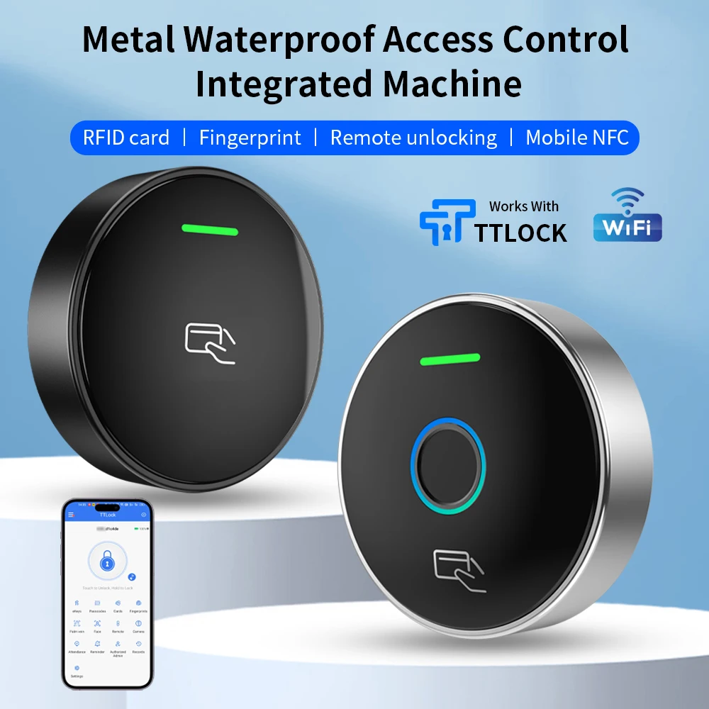 TTLOCK APP Fingerprint Access Control System, IP67 Waterproof Metal, Fingerprint/APP/Remote/RFID Card Unlock