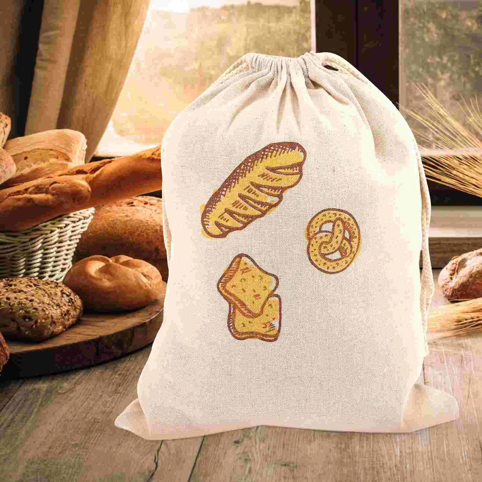 Food Containers Linen Bread Bag Loaf Baking Supplies Cotton Drawstring Bags Flax