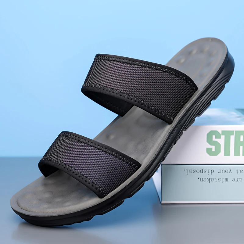 

Новые летние шлепанцы, пляжная обувь, большие размеры 46, сандалии, нескользящие тапочки, мягкие уличные сандалии с открытым носком, повседневная домашняя домашняя обувь