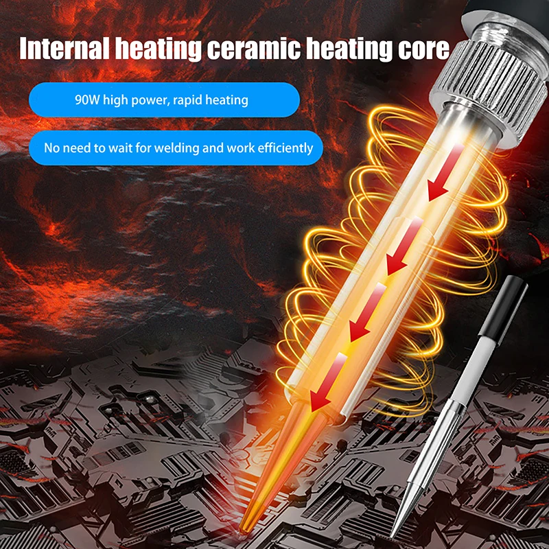 

Паяльник 936 90 Вт с интеллектуальным цифровым дисплеем, портативный, 120~550°C ℃ Регулируемые насадки серии 900M для инструментов для самостоятельного сварочного ремонта