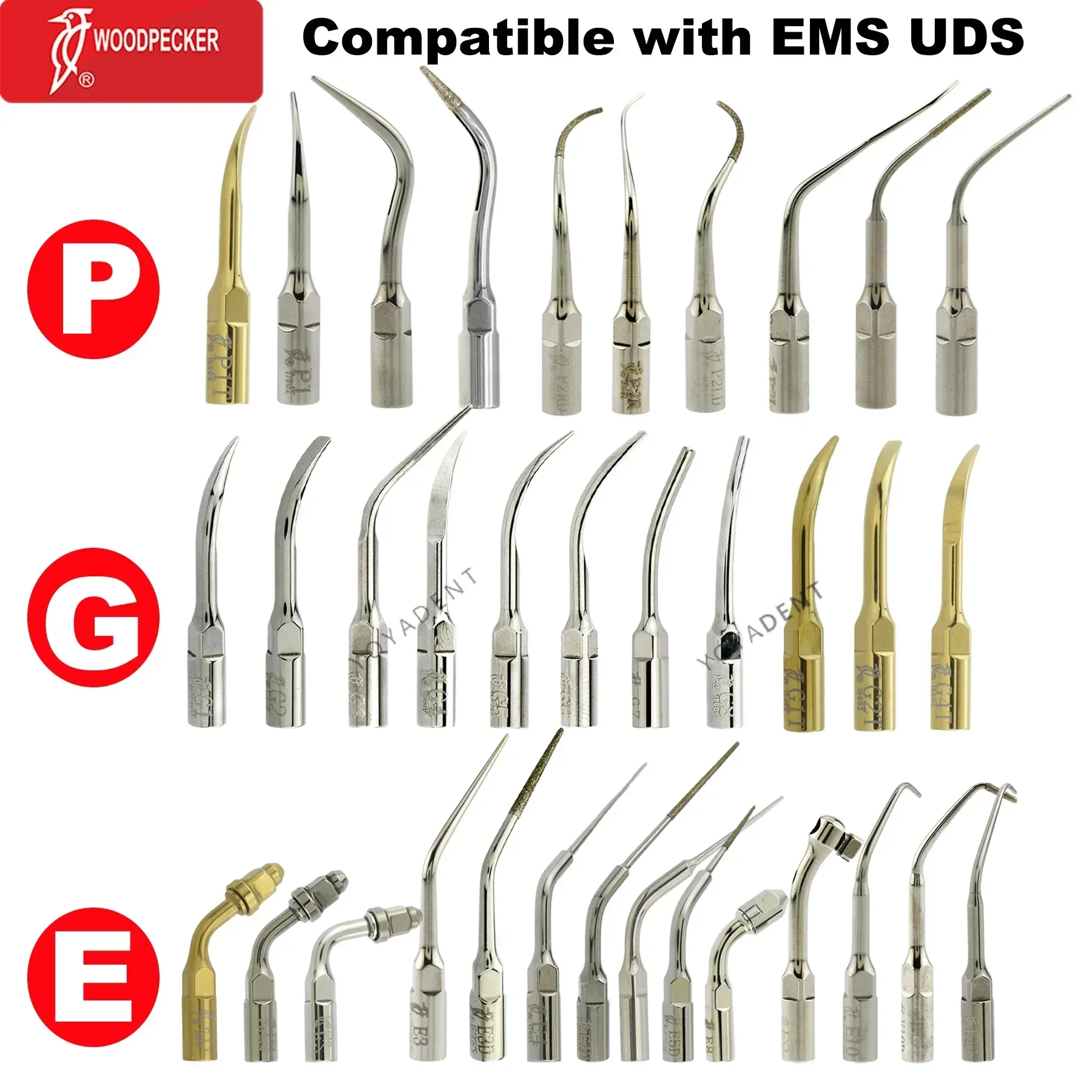 Woodpecker Scaler gigi ultrasonik, ujung mesin pembersih gigi, mesin pembersih gigi Endo Perio Scaling Tips Fit EMS UDS Scaler Handpiece