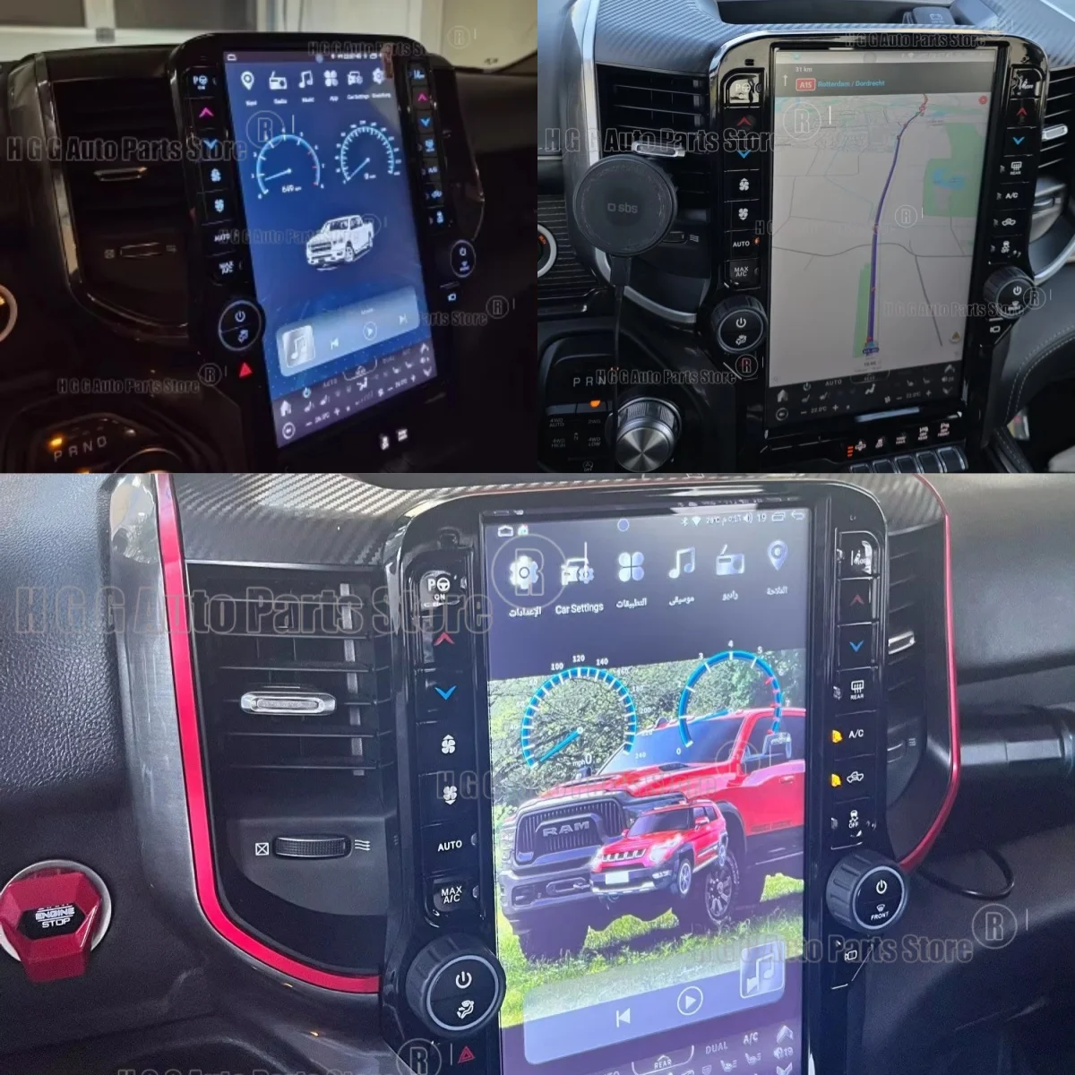 Yes 13.6 Inch For Dodge Ram 1500 2500 3500 2019 - 2023 Car Radio Multimedia Player GPS Touch Screen Android 13 BT Audio DSP 1Din