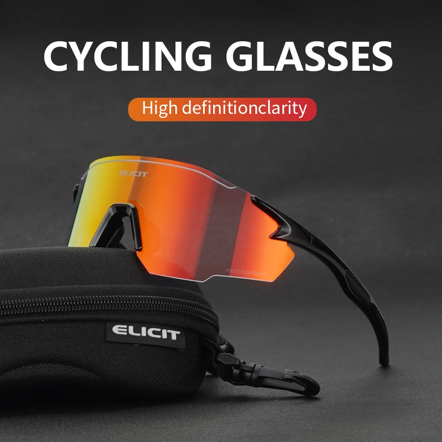 

ELICIT New Photochromic Polarized Cycling Glasses Men Women Bike Glasses UV400 Eyewear Sunglasses HikingMTB Road Bicycle Goggles