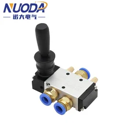 4H210-08 5/2 Way Hand Lever Operated Control Pneumatic Manual Valve With Muffler Silencer and Quick Fitting Select