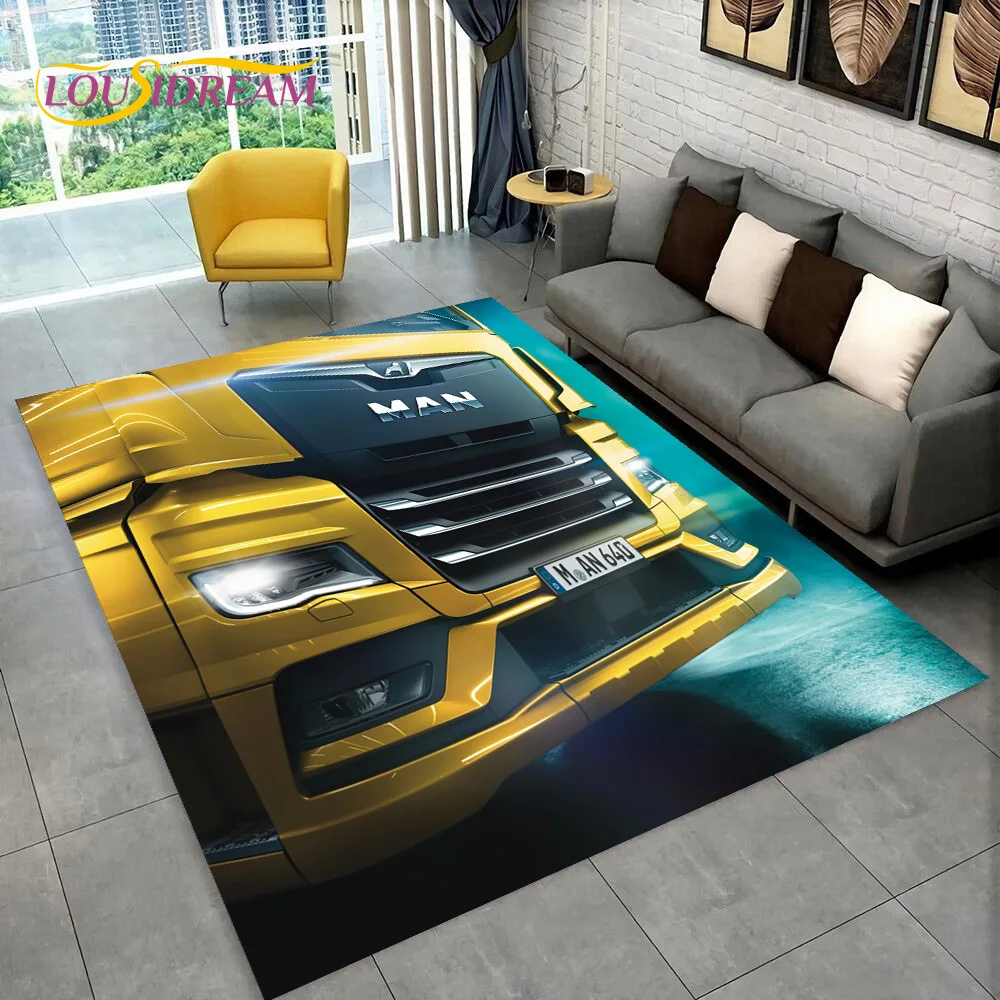 Latest MAN Truck Lorry 3D Printing Rug Carpet for Living Room Bedroom Home Decor,Floor Mat Non-slip Decoration for Sofa Doormat