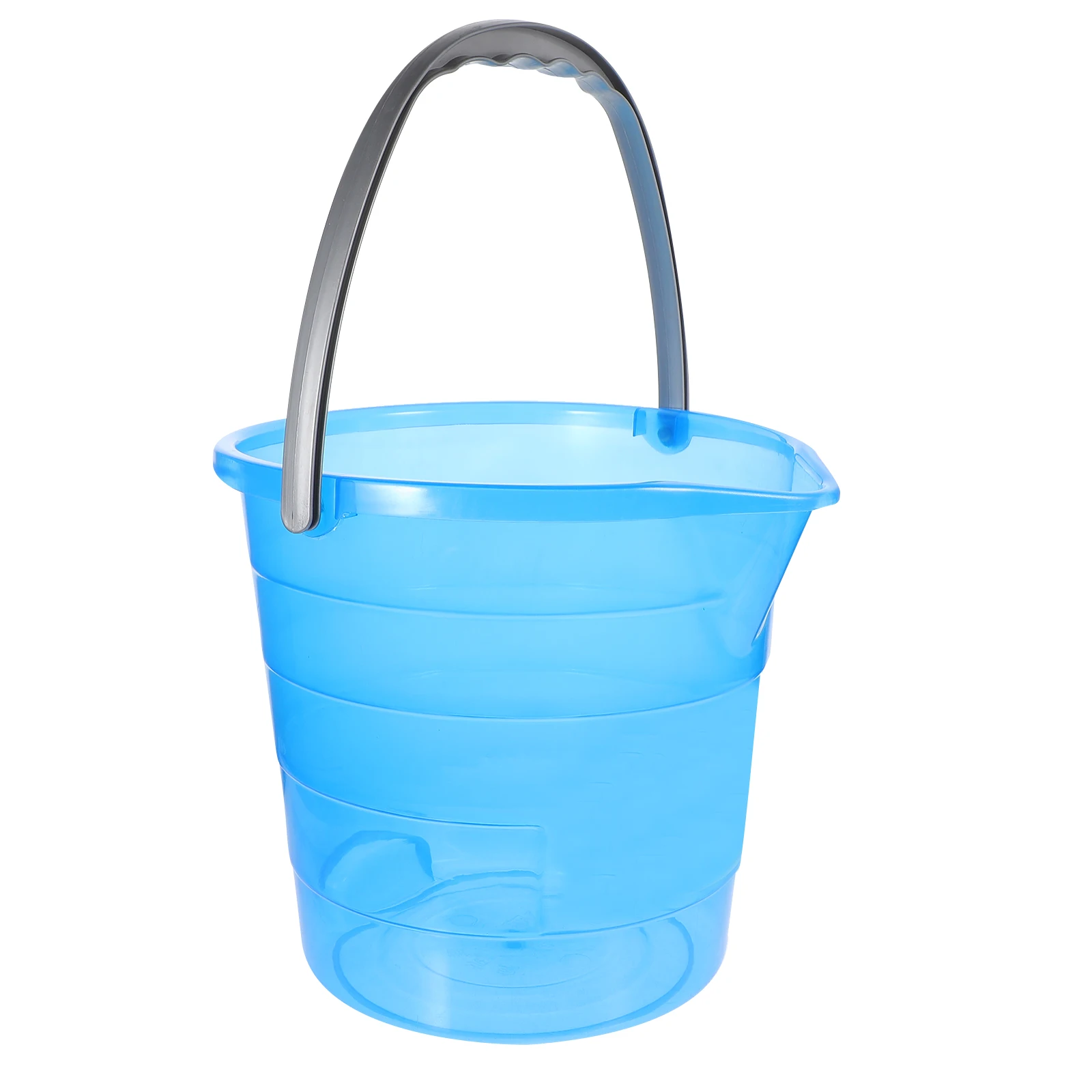 

Plastic Water Bucket 12L Transparent Blue Storage Container for Home Dorm Portable Bathing Laundry with Handle Lid