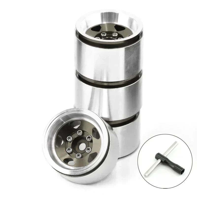 

Обод колеса с бисером 1,0 дюйма, штампованная стальная ступица для 1/18 1/24 RC гусеничного автомобиля, осевой SCX24 AX24 TRX4M TRX4-M, обновленные детали