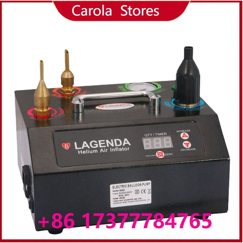 B363 Helium Balloon Inflator Dual 1Three Nozzles Timer Control Air Pump for Wedding Birthday Party Latex Foil Bubble