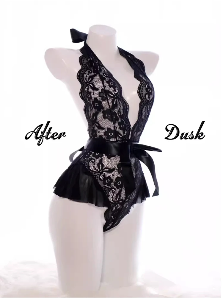 

Women's Clothing Sexy Lace Nightgowns Pajamas Sleeveless Black Suspender Nightdress Exotic Mini Bodysuit Sleepdress Home Dress