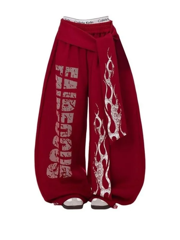 

plus Size American Sle Wide Leg Pants Casual Street Dance Men's Women's Autumn Winter New Trend Loose Comfortable Dance Pants