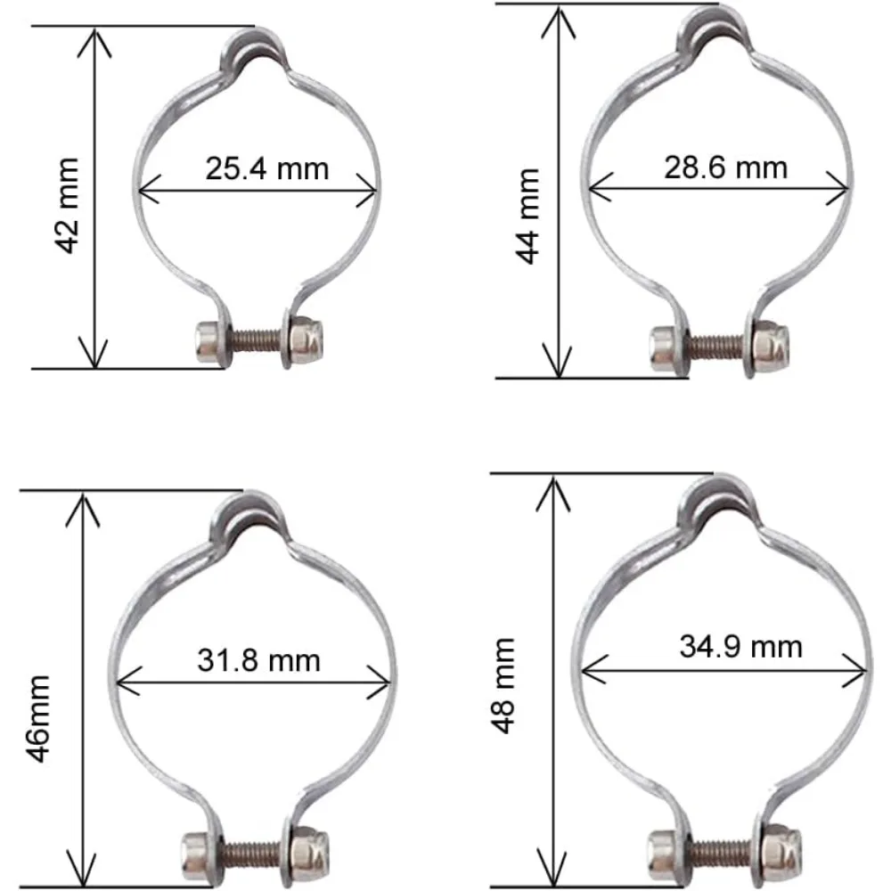 4 Stück 25,4/28,6/31,8/34,9 mm Metallring fest zu Rahmen Fahrradkabelführung Bremskabel Schaltkabel Schaltwerk Kabelbasis – Detail 2