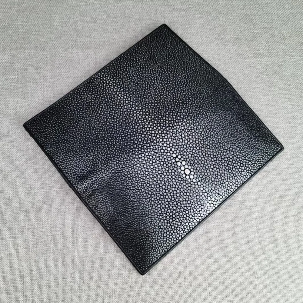Genuine smooth stingray skin men's long wallet, genuine leather exotic style men's fashionable bi-fold wallet card holder