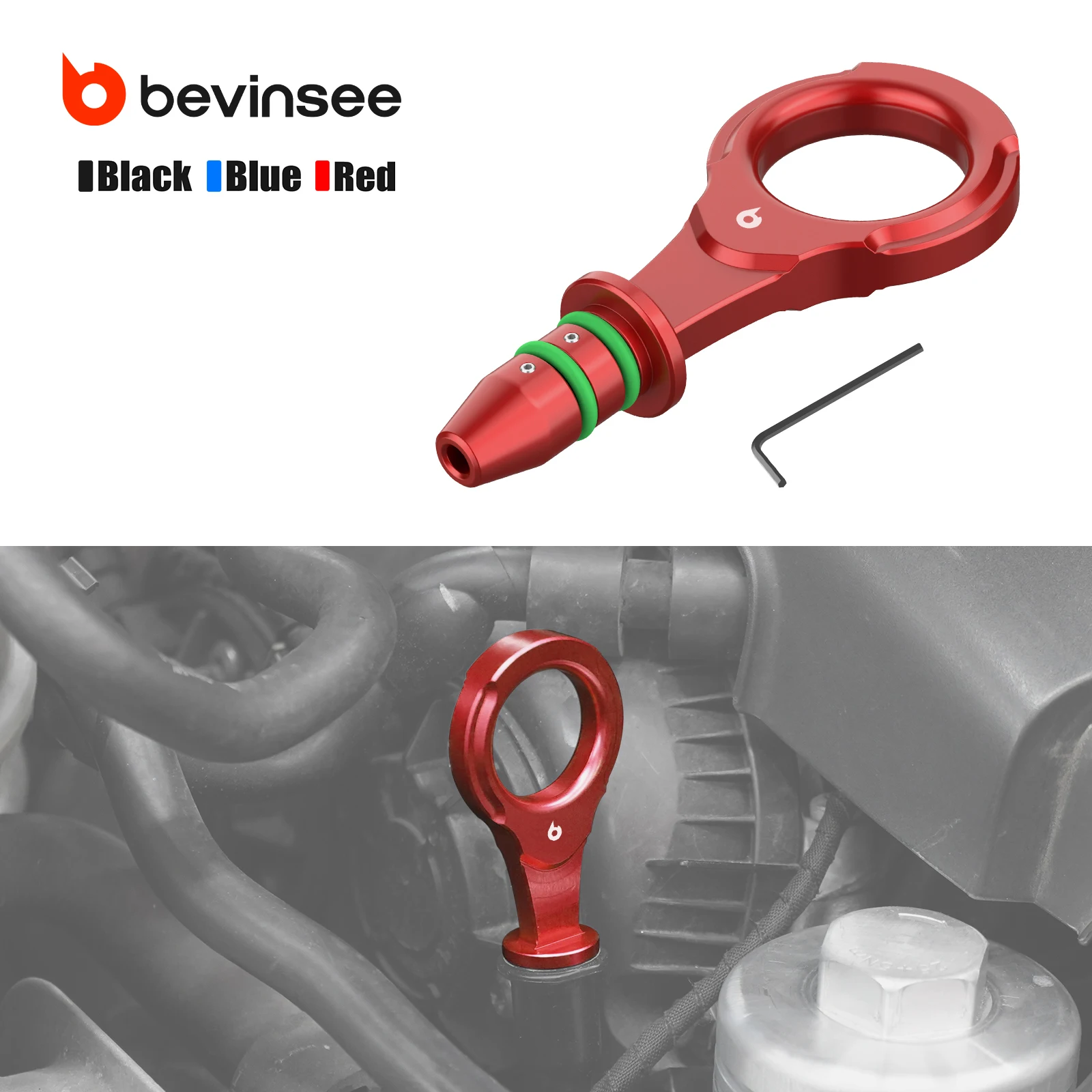 

BEVINSEE Oil Dipstick Handle for Audi A1 A3 S3 TT TTS SQ2 Q3, for VW Golf MK7 MK8 GTI/R for Passat B8,Replace for 06K-115-611-AB