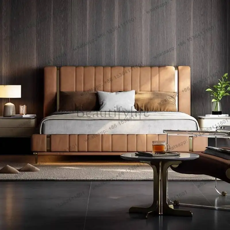 YJ Table Frame Double Bed Decoration Adults Wooden Loft Double Bed Bedroom Freeshippings Letto Matrimoniale Furniture