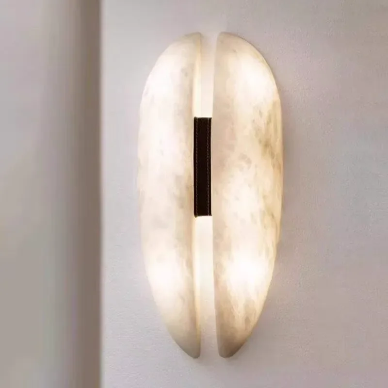 Modern Marble Wall Lamp Spanish Style Living Room Background Light Simple Bedroom Bedside Fixture Porch Decorative Lighting