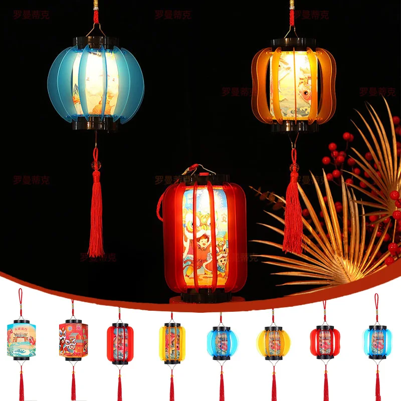 

Новогодний фонарь в китайском стиле «Год Лошади», красный ручной фонарь с кисточкой, тканевый фонарь, подвесное украшение для праздничных торжеств