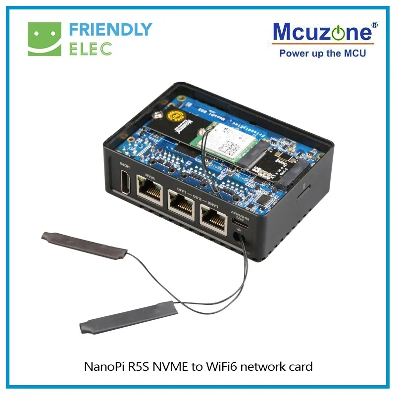 NanoPi R5S LTS, free NVME to wifi6 network card,RK3568,4GB DDR,32GB eMMC (various flash modes: card/usb/Web)  M.2 NVME SSD,HDMI