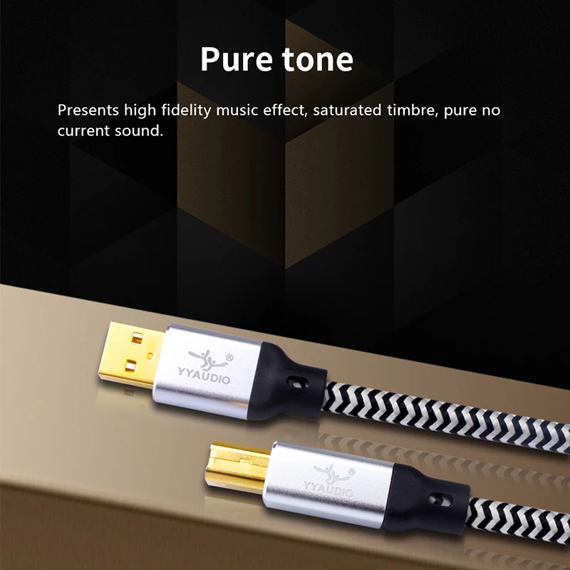 Kabel Hifi USB DAC Wysokiej jakości posrebrzany kabel Hifi Data Audio typu A do typu B do wzmacniacza Hifi DAC