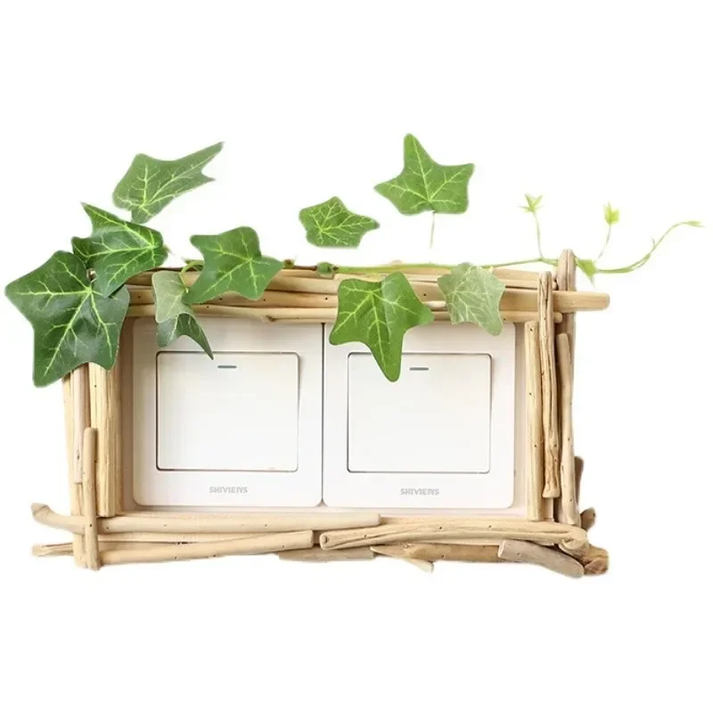 

Log creative simple switch wall sticker household socket protective cover bedroom living room switch decoration three-dimensiona