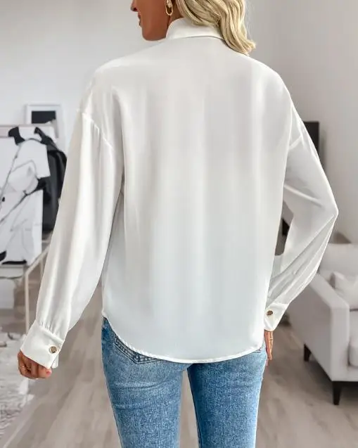 Frauen Hemd 2025, Herbst Neue Retro Party Modische Trend Pailletten Dekoration Langarm Hemd Street Fashion Retro Hemd