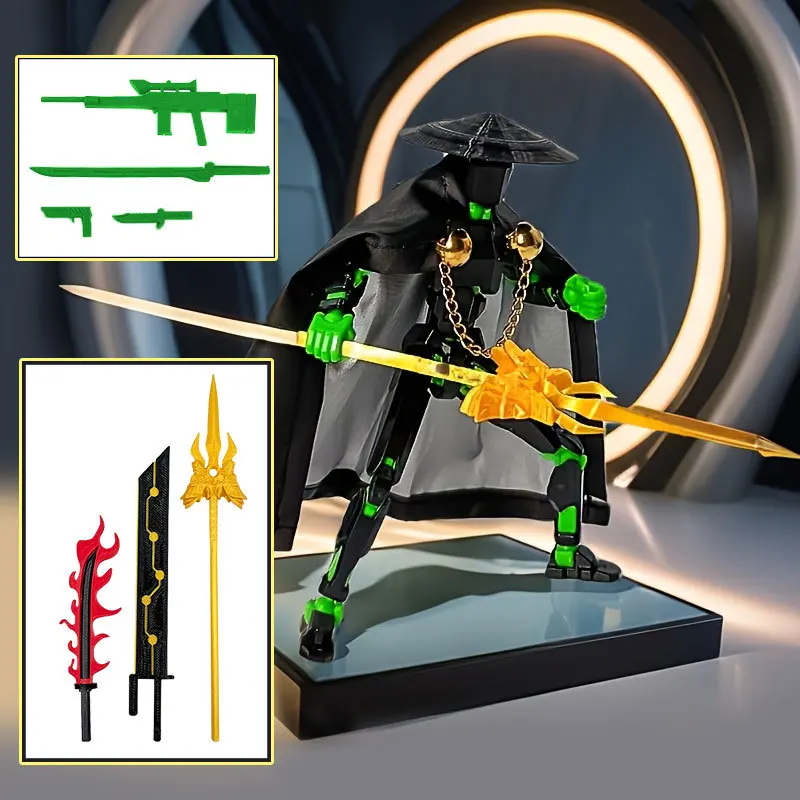 Jianghu chevalerie soldat 13 figurines d'action 3D imprimé multi-articulé mobile chanceux 13 figurine factice bricolage assemblage enfants jouet