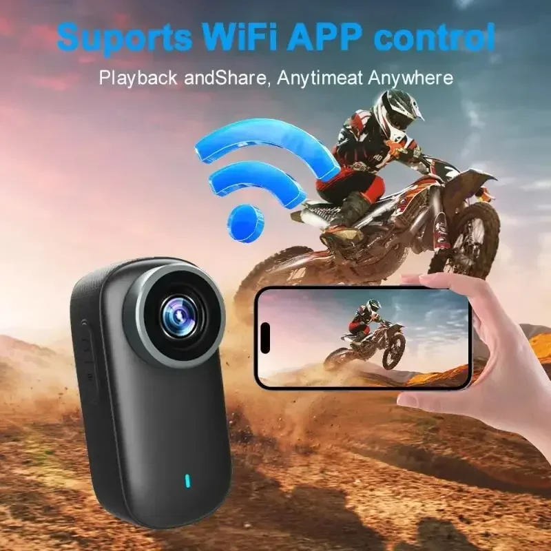 Waterprof Mini Action Camera Wifi 4K Thumb Came Bike Cam Motorcycle Sport Portable Magnetic Chest Fixed Bodycam DV Camcorder 30M