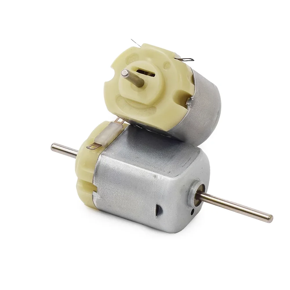 1PC Small S.M.C FP130-09470 130 Carbon Brush Motor Long Axis Dual Shaft for Wind Turbine Generator/ Toy Car Boat Model