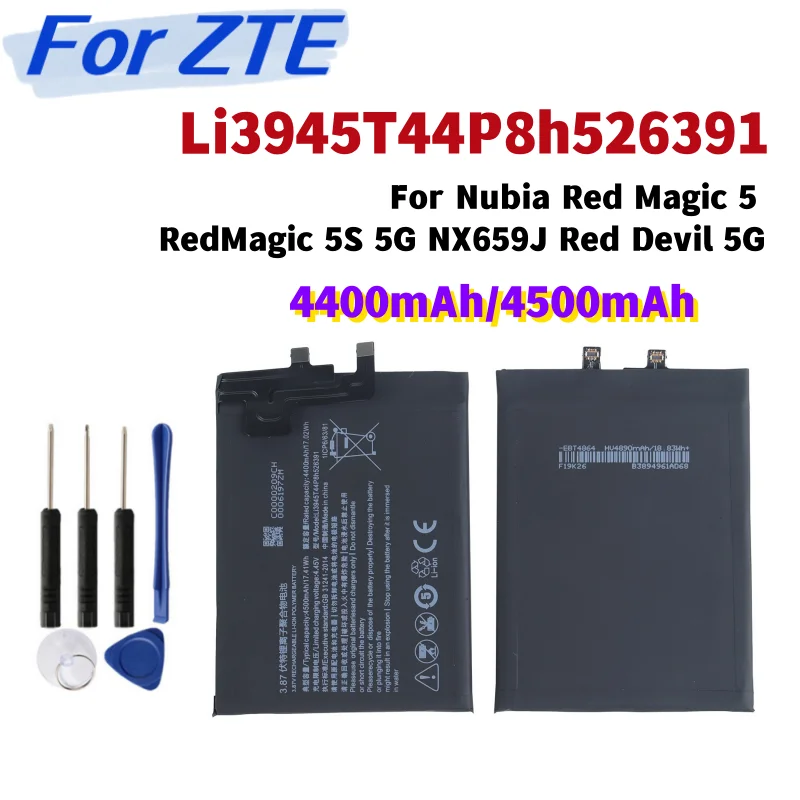 Li3945T44p8h906455 For ZTE Red Magic 6 Battery NX669J,Li3945T44P8H526391 For ZTE Red Magic 5 RedMagic 5S 5G NX659J Red Devil 5G