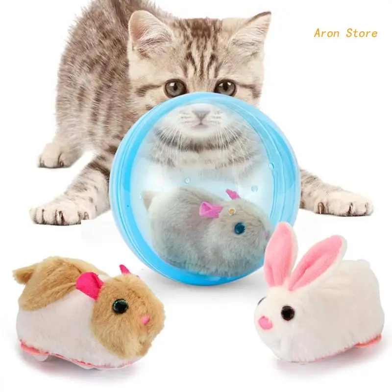 Unique Electric Hamster Rabbit Animal Running Rolling Balls Kids Educational Toy for Children Dog Bunny Gifts H3CF