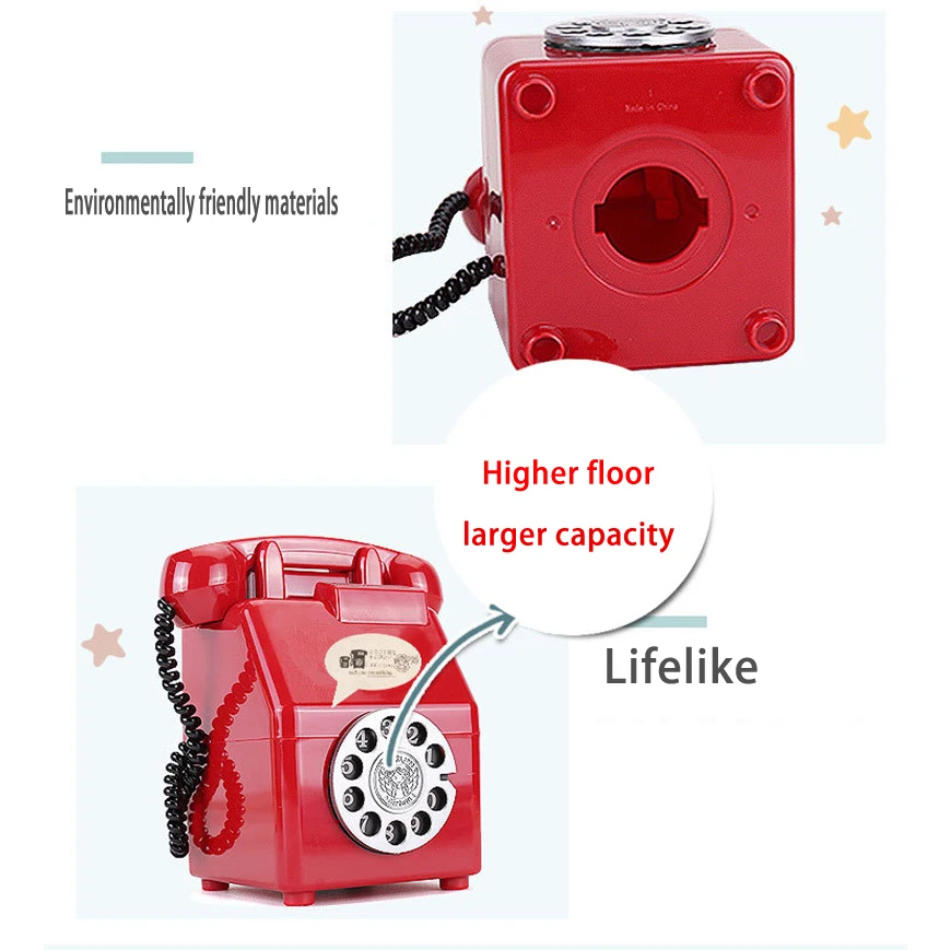 Tarro de dinero para teléfono Retro, regalo para niños y niñas, accesorios de fotografía para niños, tarro de almacenamiento, accesorios para fotos de habitación, regalos de decoración