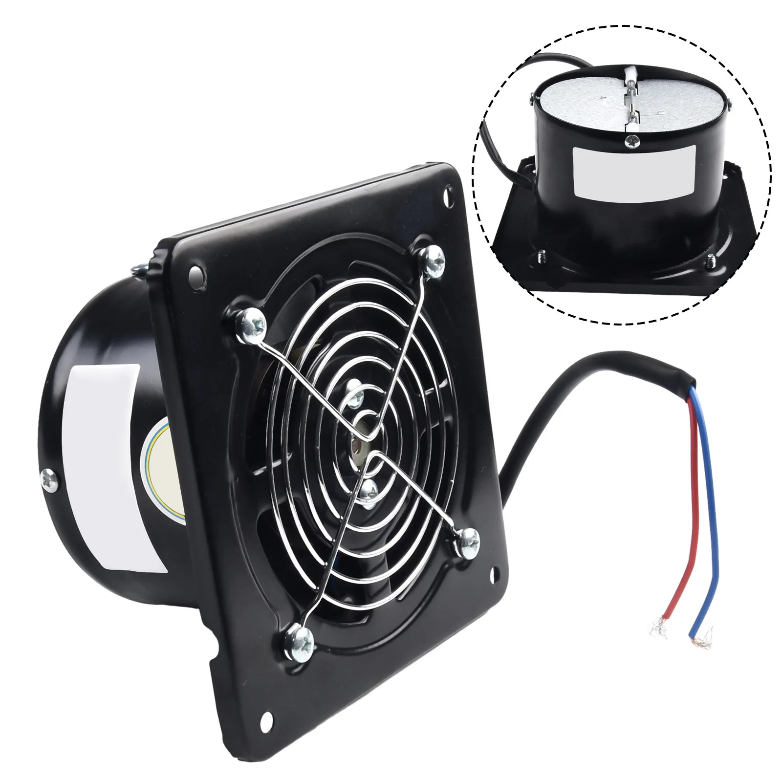 Air Blower Fan Exhaust Fan 4inch Axial Exhaust Ventilation Extractor Black Copper Motor Garage Stainless Steel