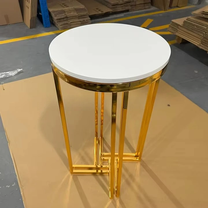 Dessert Table Cake Rack Pillar Birthday Party Decoration 3Pcs Set Round Gold Metal Dessert Display Wedding Cake Rack Table