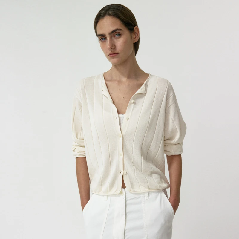 سترة نسائية محبوكة فضفاضة مفتوحة موضة شفافة Sle الكورية وصول جديد موسم الخريف قطع مستقيمة irt