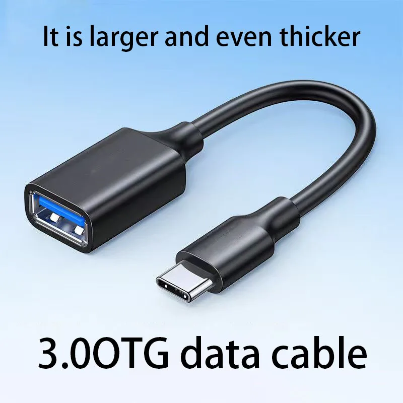 High-Speed USB 3.0 to Type-C OTG Adapter Cable Flat Design Male-to-Female 5-10W Power Output Ideal for Smartphones And Tablets