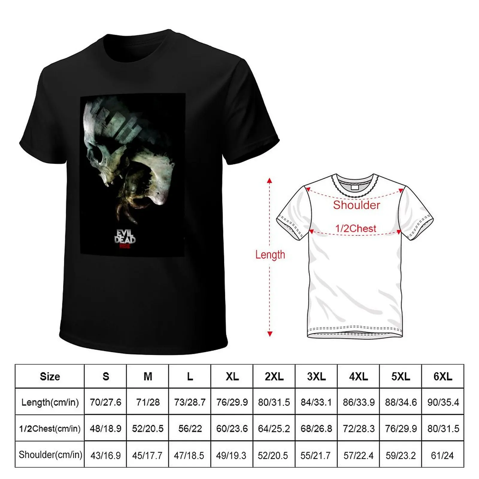 Scary skull evil rise movie T-Shirt Casual Minimalist Short Sleeve Top