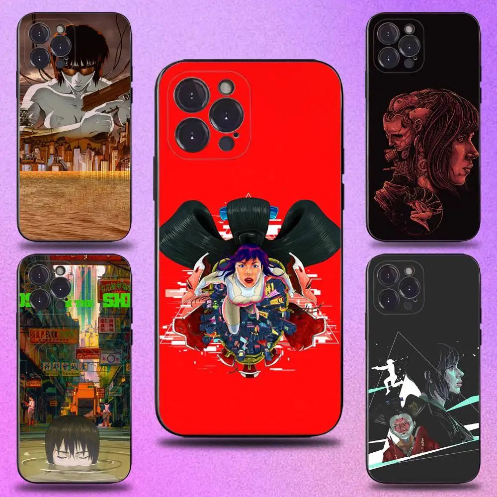 

Ghost in the shell Phone Case For iPhone 17,16,15,14,13,12,11 Plus,Pro Max,XS,X,XR,SE,Mini,8,7,Soft Silicone Black Cover