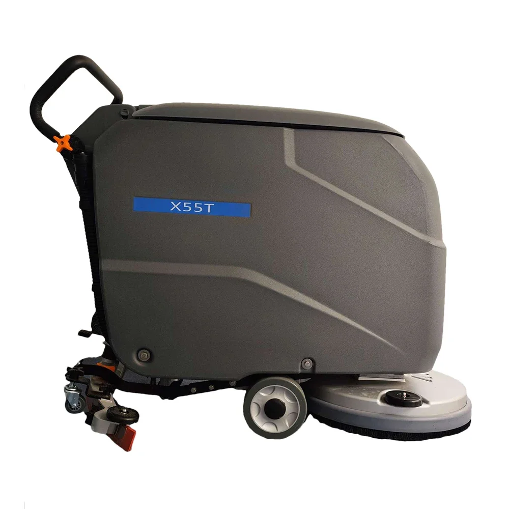 

Floor Washing Cleaning Machine Portable Walk Behind Hand Push Floor Scrubber Dryer with Single Brush