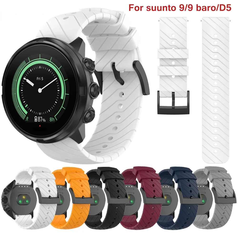 

24mm Soft Silicone Watchband for SUUNTO9/9 Baro Strap Replacement Wristband for SUUNTO D5 Sports Bracelet New SmartWatch Band