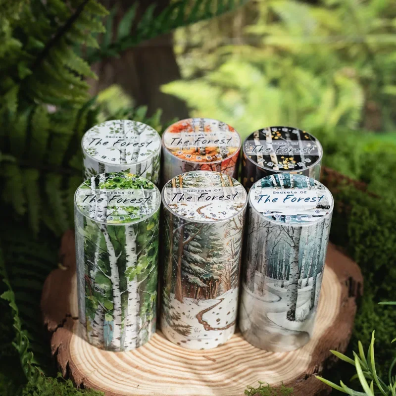 1Roll Forest Secret Vintage Tapes Mountain Backing Tape European Woods Adhesive Handbook Adhesives Tapes Scrapbook 80mm*2m