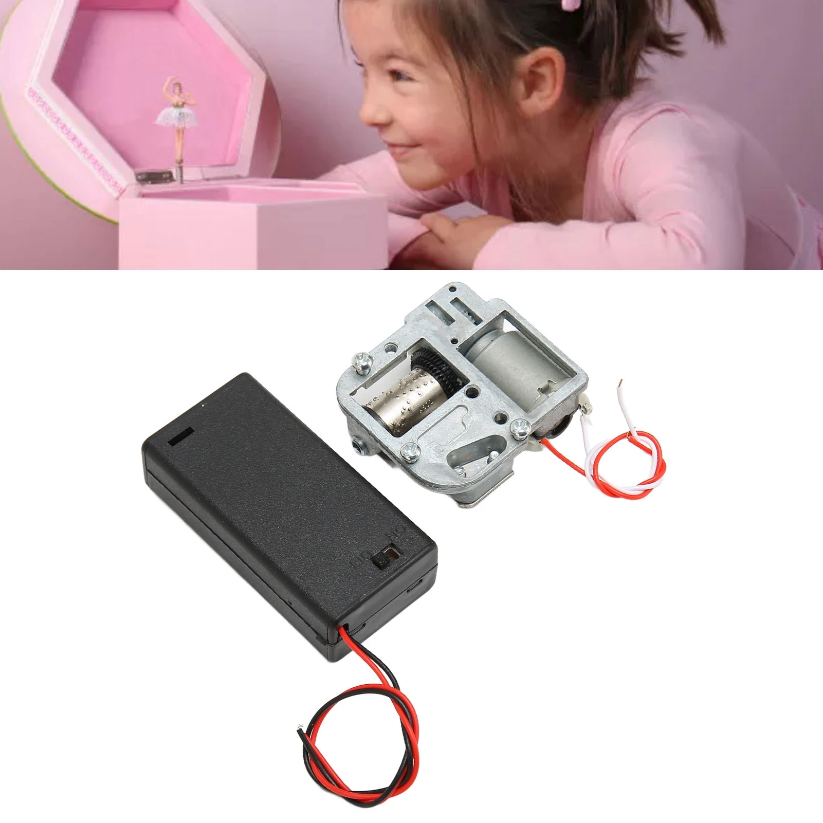 ZK30 Music Box Movement 18 Note Battery Powered Beautiful Melody Therapeutic Electric Music Box Movement for DIY Gifting