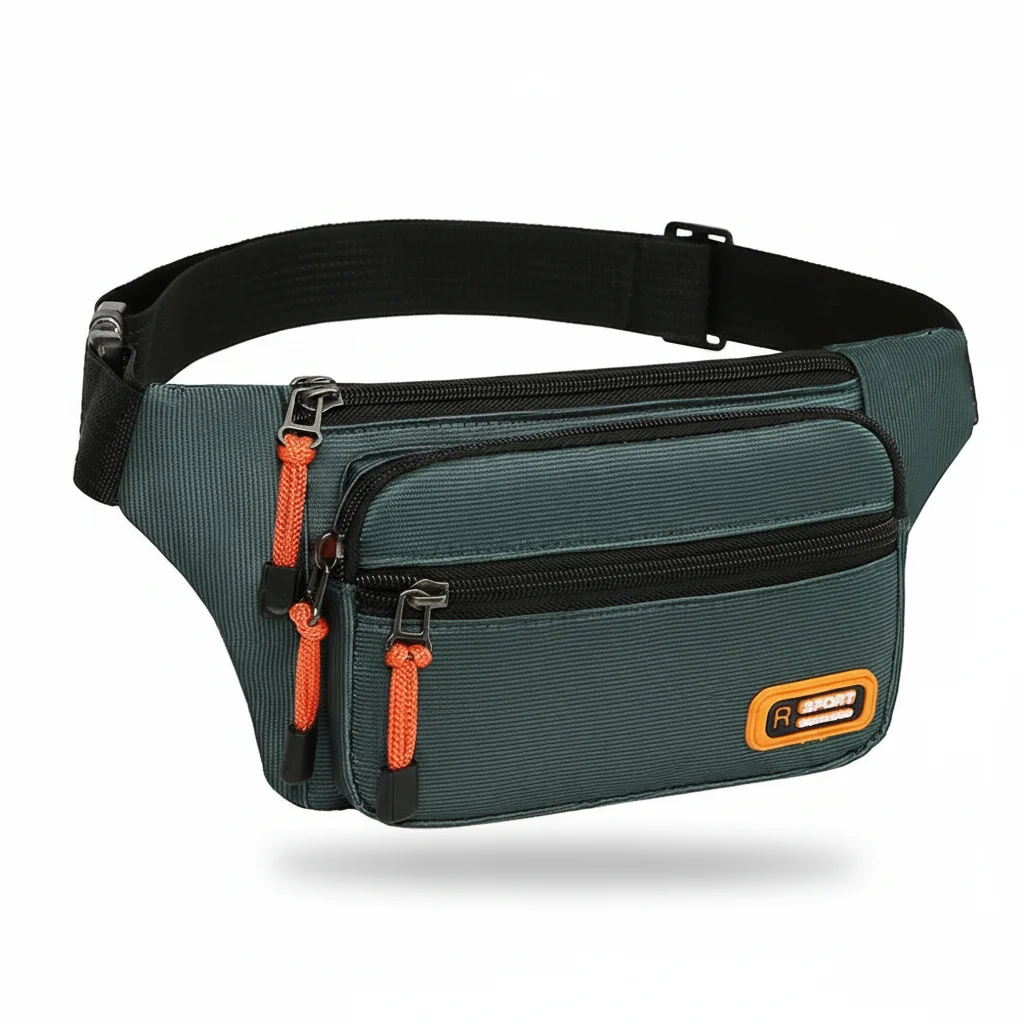 Nylon Men Waist Bag Chest Bag Large-capacity Waterproof Sport Mobile Phone Bag Outdoor Travel Anti-theft Business Cashier Wallet