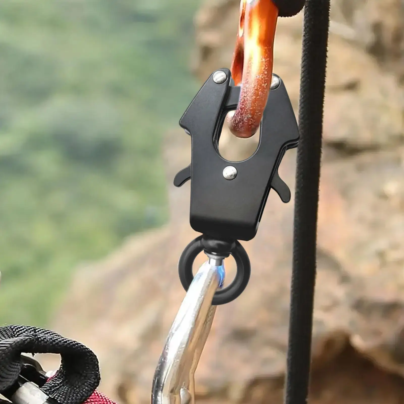 Hundeleinen-Verschluss, Hundeleine, Halsband, drehbar, Frosch-Clip, Schnellverschluss, Verriegelung, Outdoor, Klettern, Metall-Hardware-Schnalle für Wanderungen