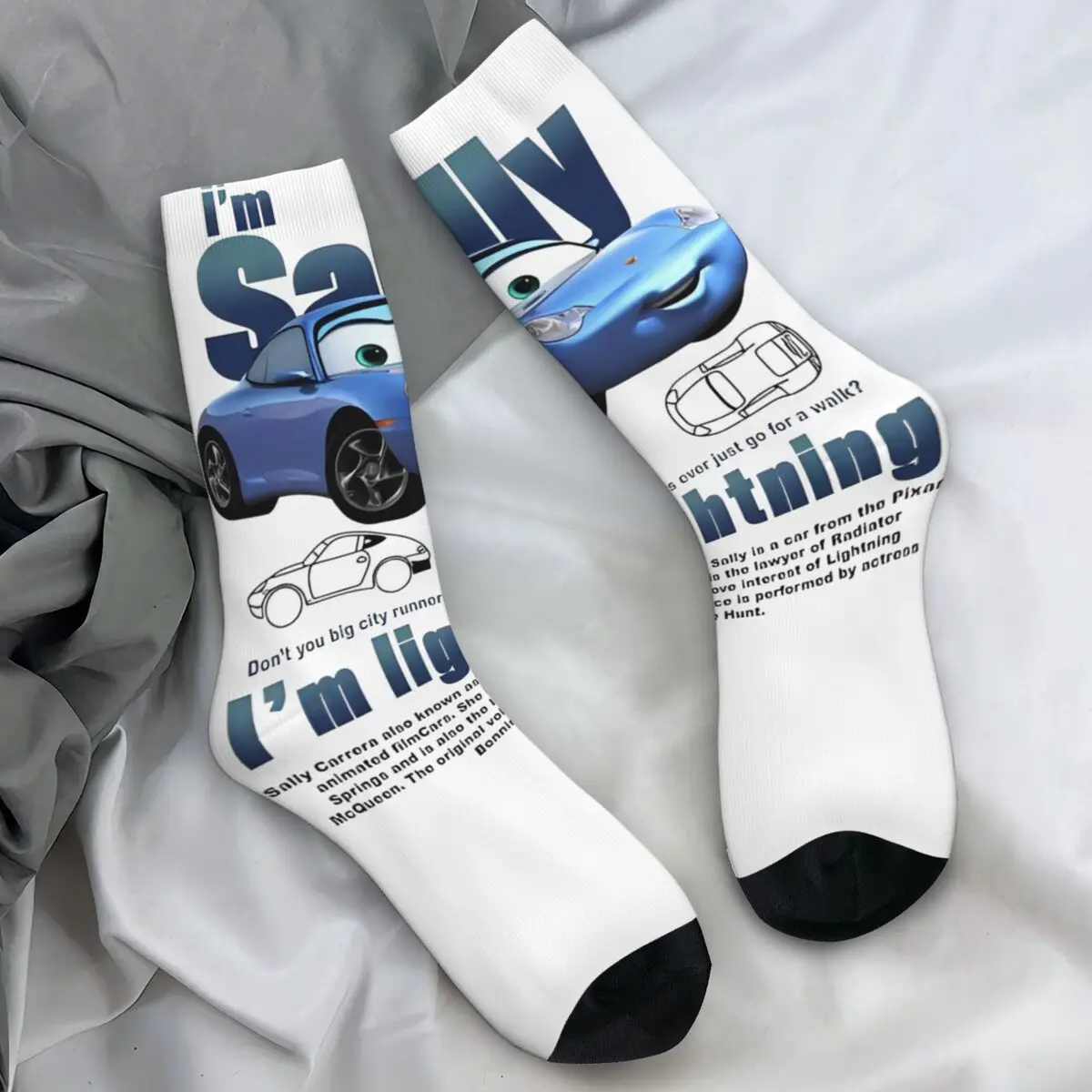 Sally I'm Lightning Cars McQueen Socks Modern Stockings Autumn Non Slip Women Men Socks Breathable Printed Cycling Socks