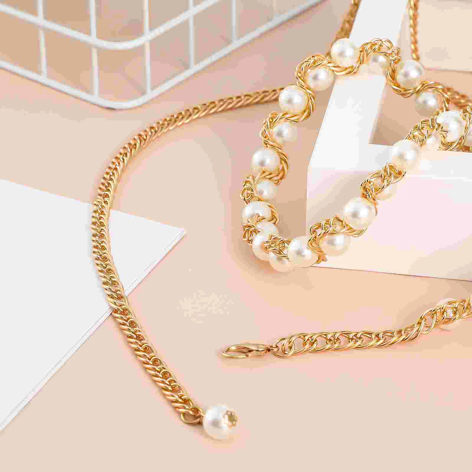 Women Dress Belt Accessories Pearls Waist Chains Jewelry for Belts