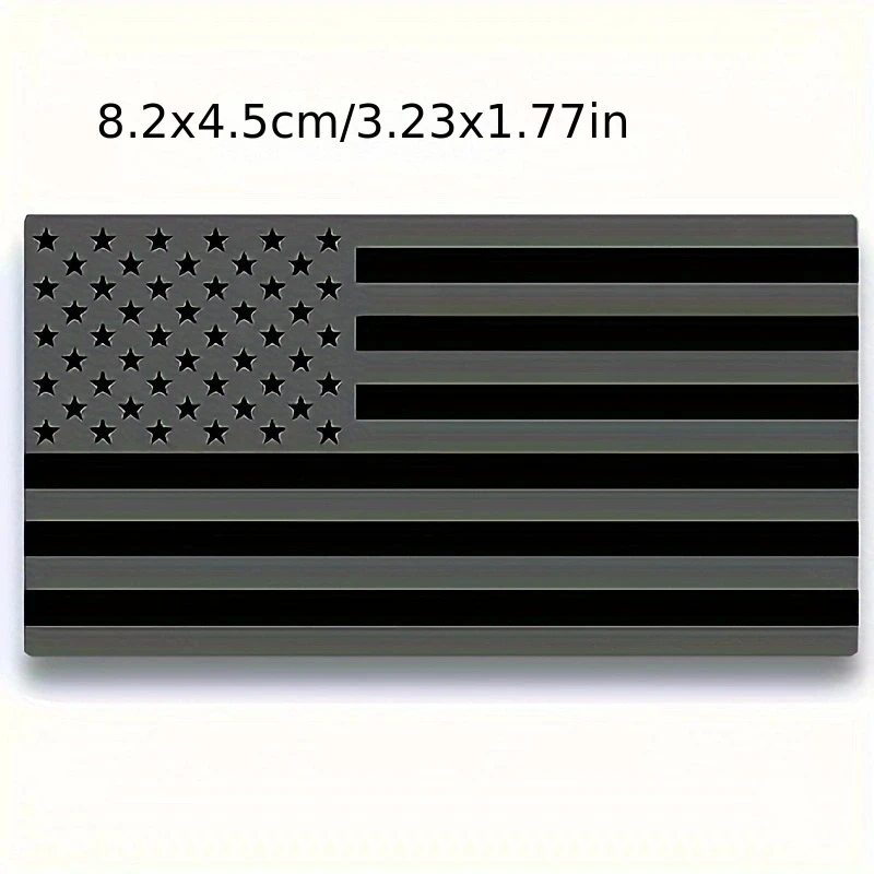 2pcs Small Matte Black American Flag Sticker Decal for Car 3D US American Flag Emblem Decals for Trucks for Truck Car Motorcycle