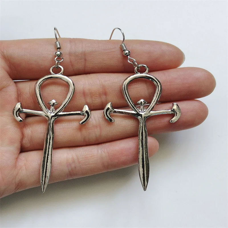 Vampire Ankh Earrings - occult order goth gothic dracula vampyre ankh symbol gift egyptian vampire elite high quality