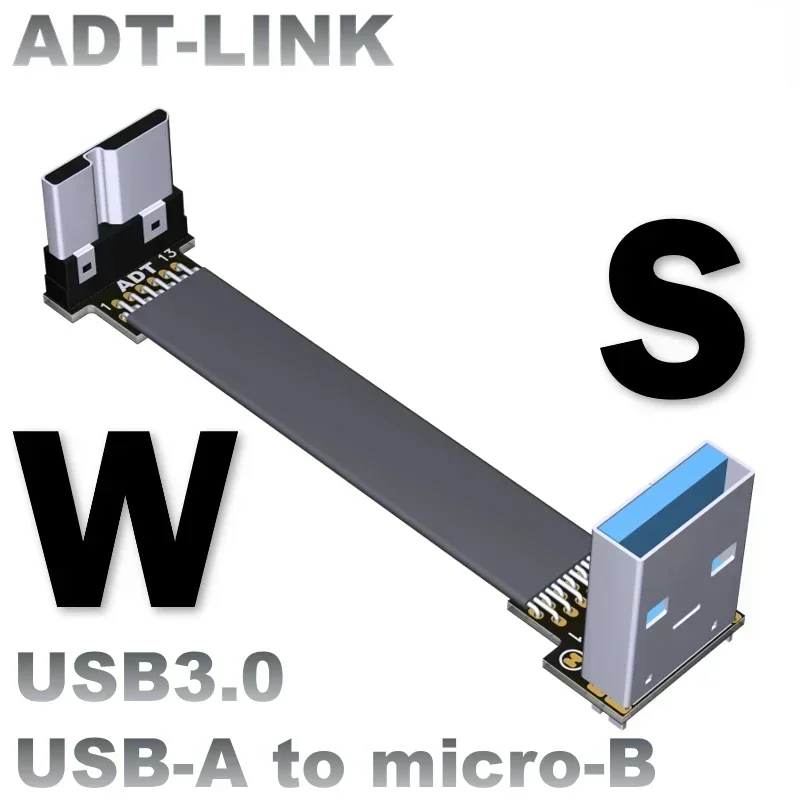 ADT FPV USB 3.0 USB-A To Micro-B Flat OTG Ribbon Cable 3~300CM FPC FPV Extension Photography Cord FFC USB 3.0 Connector Extender