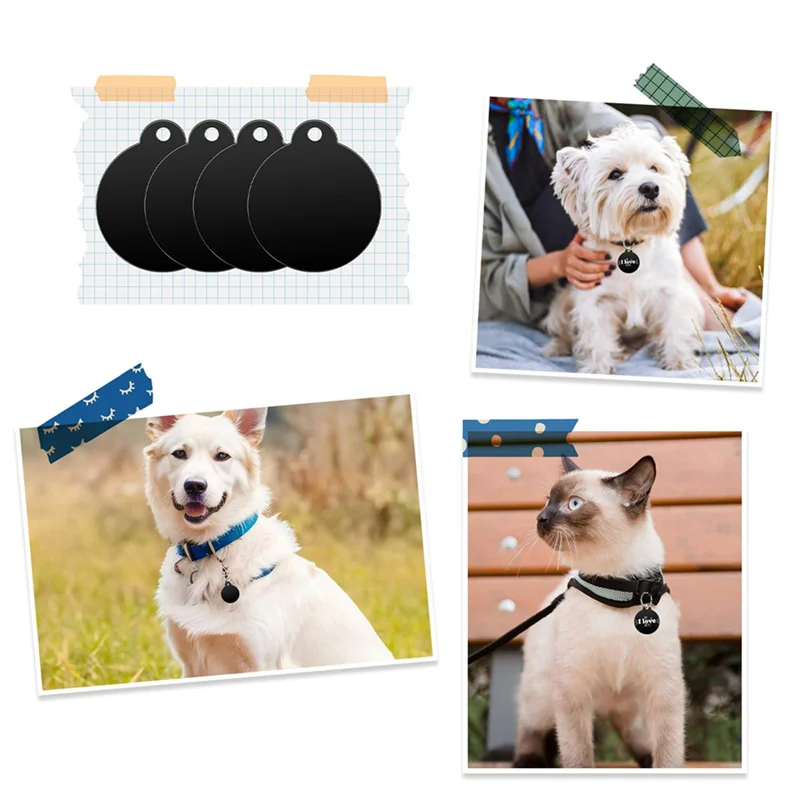 AB11-50 Confezione di etichette vuote rotonde in alluminio Stampaggio nero Spazi grezzi per incisione Dischi grezzi in metallo Portachiavi Tag per cani