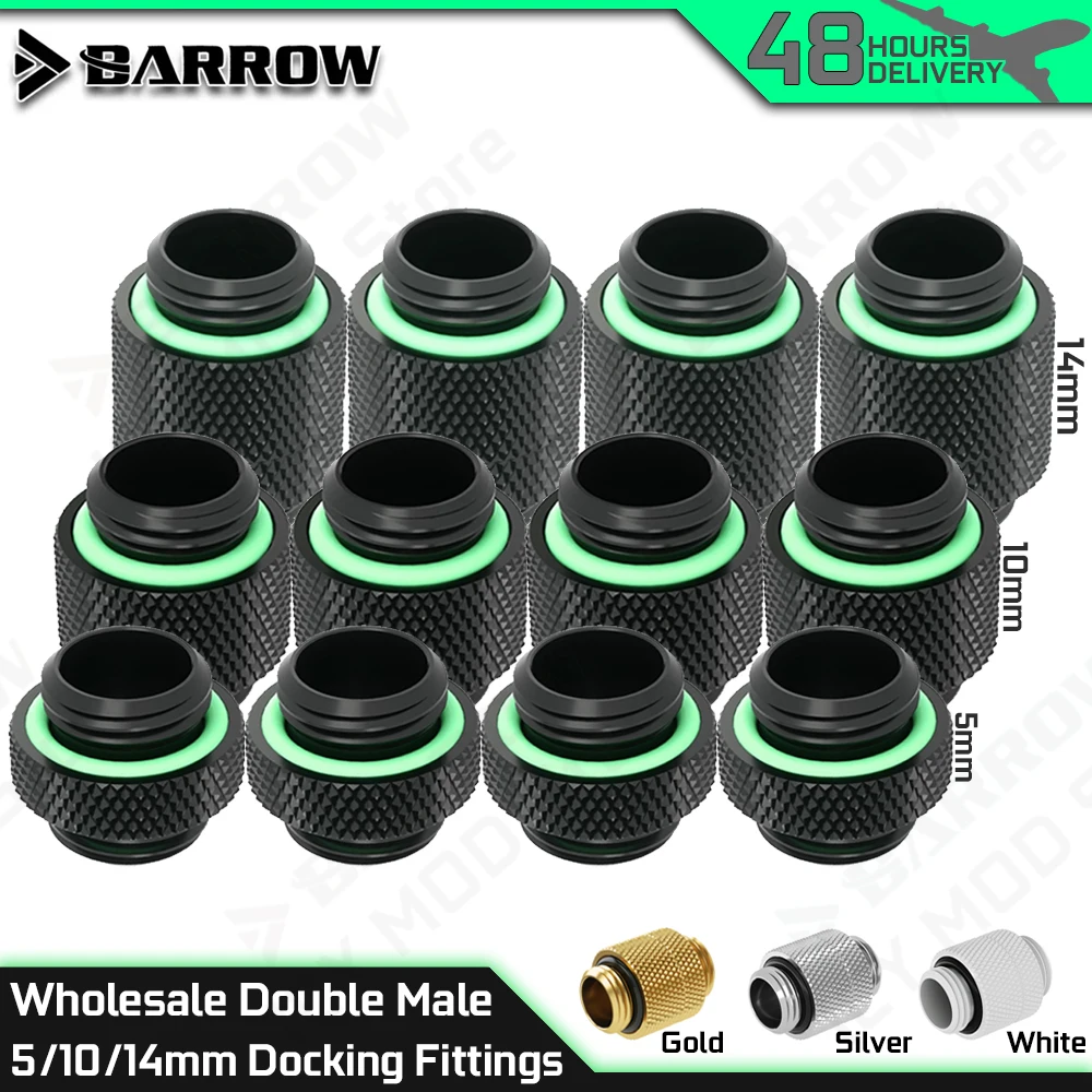 Wholesale 2-20pcs Docking Fitting Barrow G1/4 Thread M-M Interface 5mm/10mm/14mm PC Case MOD Water Cooling Equipment Connection