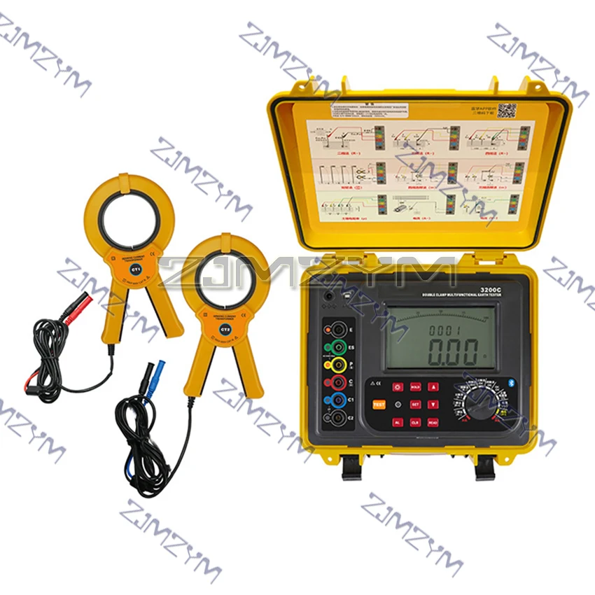 New ETCR3200C Dual-clamp Resistance Tester Ground Resistance Meter Tester 0.00Ω~300KΩ 600A Soil Resistity Detector 0~9000KΩ